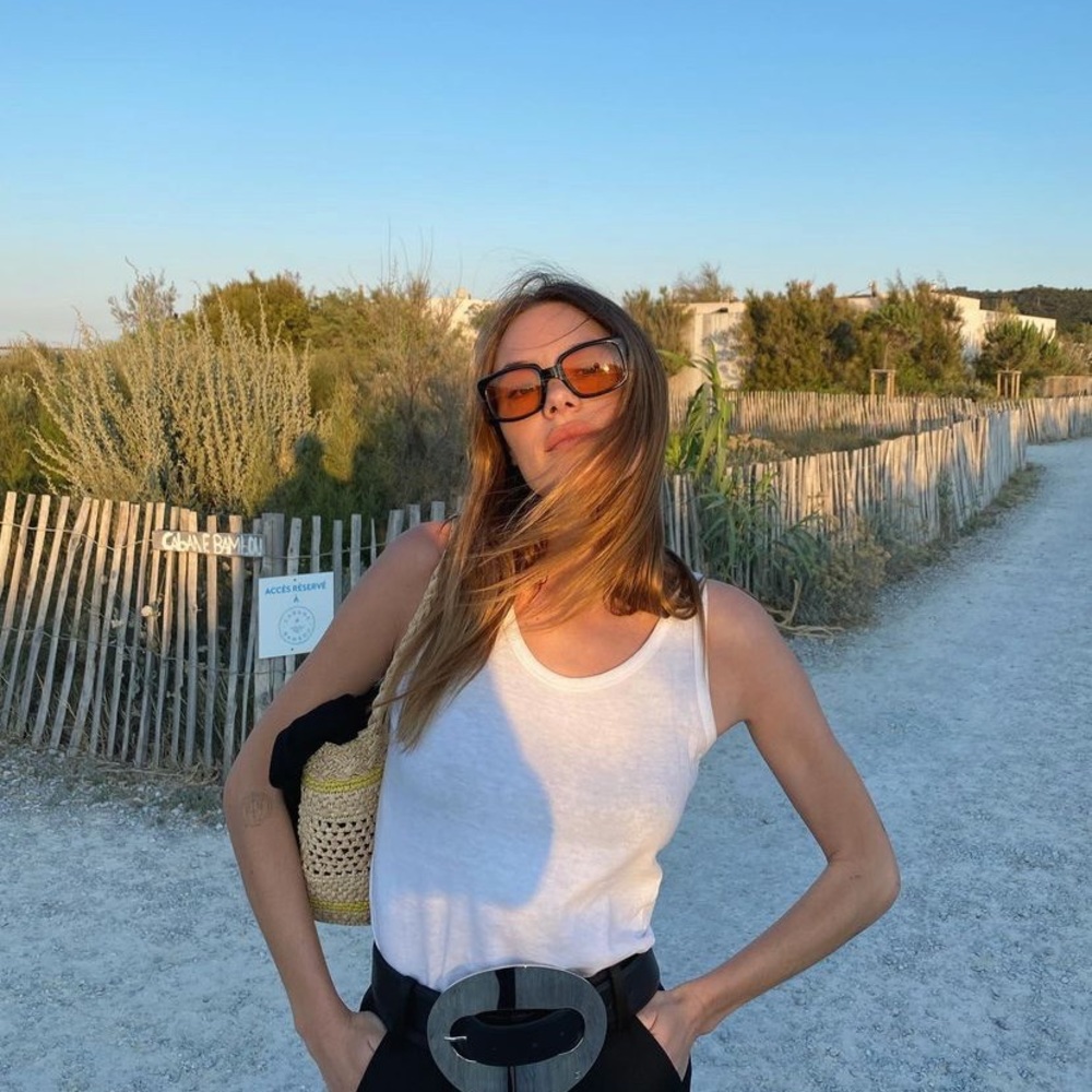 Anine bing white tank top